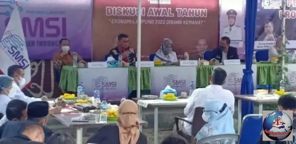 SMSI Lampung Bersama Wagup Crusnunia Chalim Gelar Diskusi Bertema “Ekonomi Lampung 2022 Dibawa Kemana”