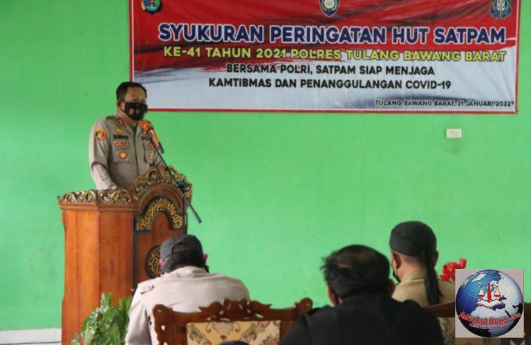 Kapolres Tulang Bawang Barat Pimpin Syukuran HUT Satpam ke-41