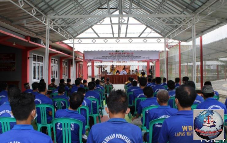 Hari Bakti Pemasyarakatan Ke-58 Lapas Kelas II B Way Kanan, 114 Petugas dan Napi Divaksin booster
