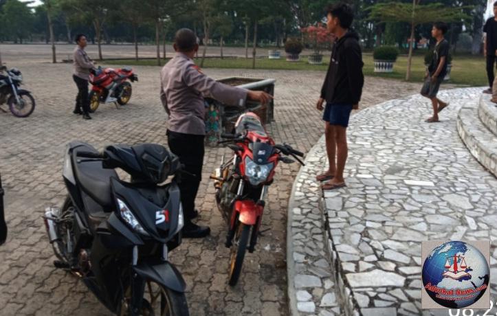 Hasil KRYD, Knalpot Brong Dimusnahkan di Mapolsek Menggala