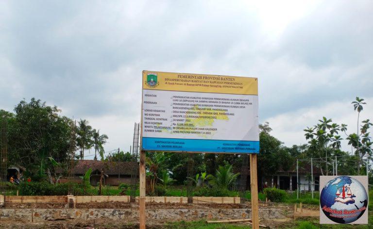 Pengerjaan Proyek 6,1 Milyar Milik Dinas Perkim Banten Diduga Tidak Sesuai Spec