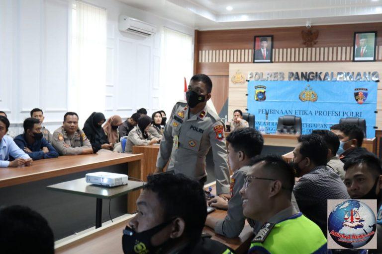 Personil Polres Pangkalpinang Mendapat Pembinaan Etika Profesi Polri dari Subbidwabprof Bidpropam Polda Kep. Babel