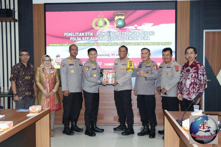Tim dari Sekolah Tinggi Ilmu Kepolisian (STIK)/Perguruan Tinggi Ilmu Kepolisian (PTIK) melakukan penelitian di Polres Pangkalpinang