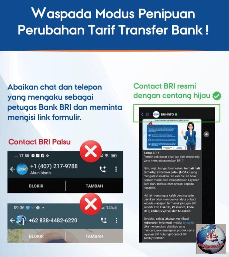 Waspada! Modus Penipuan Perbankan, Bank BRI Imbau Masyarakat Jaga Kerahasian Data