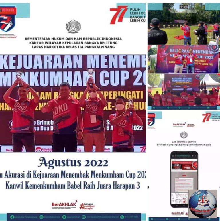 Adu Akurasi di Kejuaraan Menembak Menkumham Cup 2022, Kanwil Kemenkumham Babel Raih Juara Harapan 3