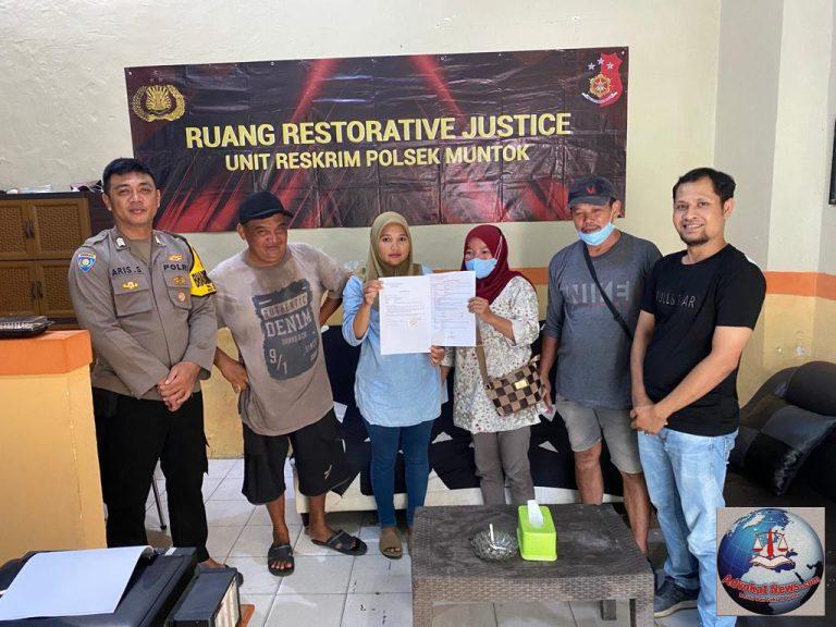 Polsek Muntok Menyelesaikan Penanganan Kasus Penipuan Dengan penyelesaian Perkara Restorative justice