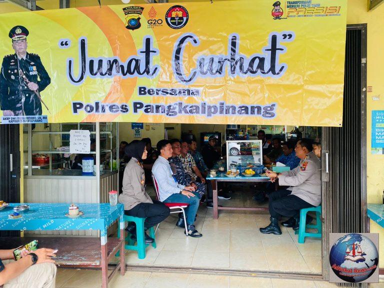 Polsekwas Pelabuhan Pangkalbalam Gelar Jumat Curhat di Warung Kopi Bersama Kapolres Pangkalpinang