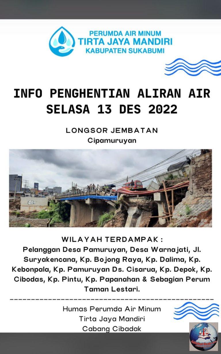 Perumdam TJM Sukabumi bergerak cepat dalam penanganan longsor di sejumlah titik di Sukabumi