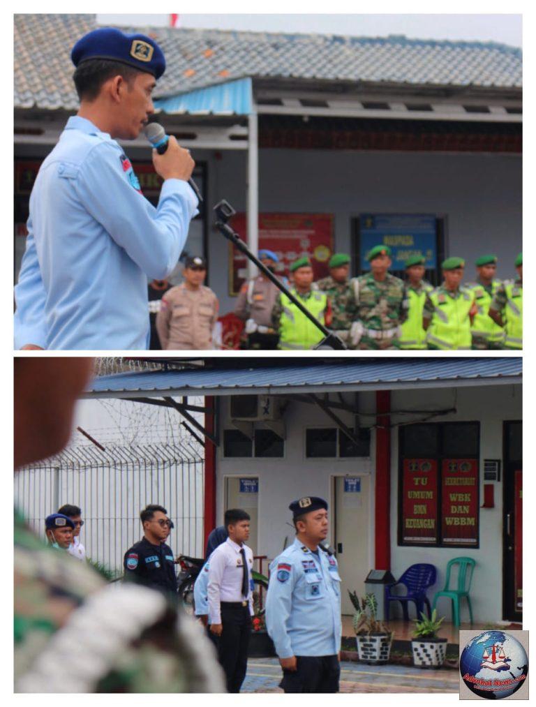 Rutan kelas llB Menggala melaksanakan Apel Siaga Pengamanan Nataru 2022/2023 Bersama Jajaran TNI Dan POLRI.