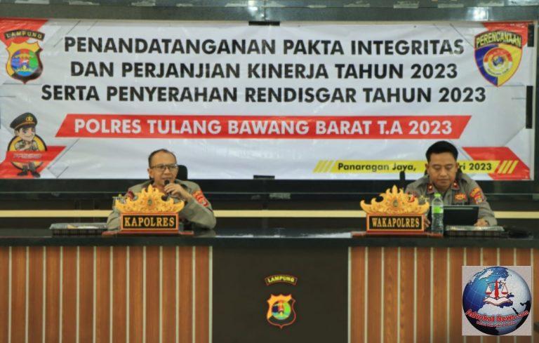Ini Guna Polres Tuba Barat Lampung Lakukan Penandatanganan Pakta Integritas