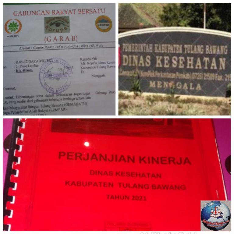 Belum di Klarifikasi Kadiskes Tuba, GARAB Akan Laporkan Ke APH Dugaan Pemborosan Anggaran Th 2021