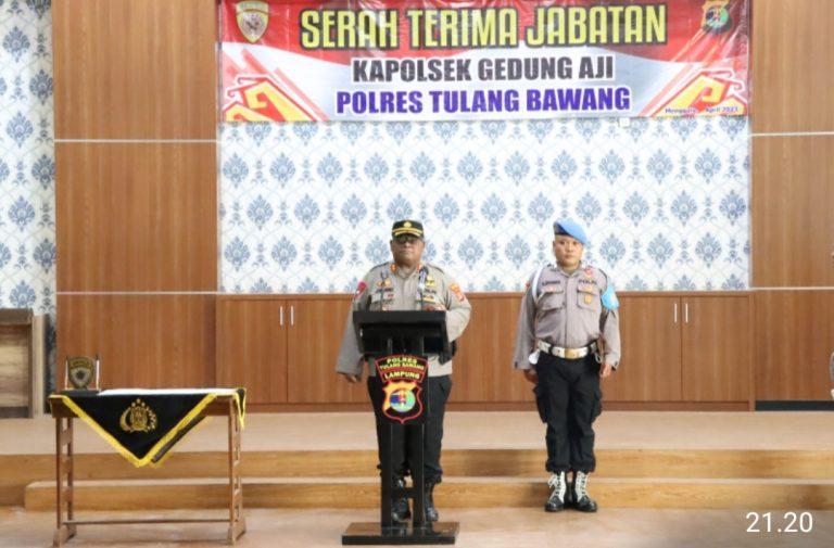 Upacara Pergantian Sertijab Kapolsek Gedung Aji di Pimpin Langsung Kapolres Tuba, Beliau Ucapkan Ini