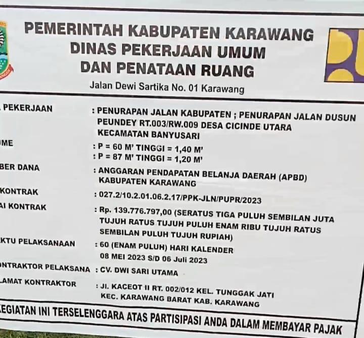 CV.DEWI SARI UTAMA Sudah Benahi Pekerjaan Turap Wilayah Desa Cicinde Utara Sesuai Spec Kokoh Kuat Berkualitas