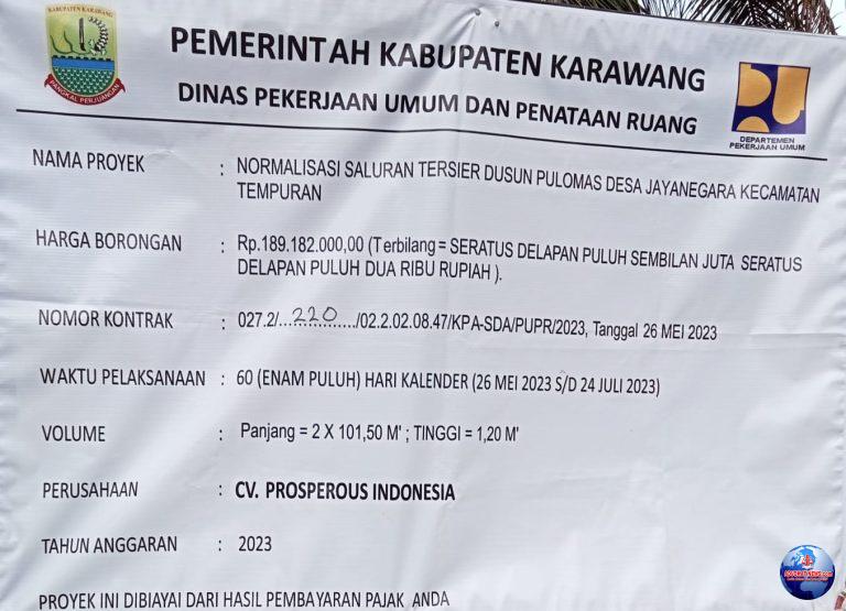 Pihak CV.PROSPEROUS INDONESIA Kerjakan Proyek Normalisasi Didusun Pulomas Desa Jayanegara Berkualitas Sesuai Sfec 