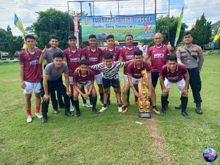 Tim Samapta 1 Menjuarai Turnamen Mini Soccer Kapolres Tulang Bawang Cup II