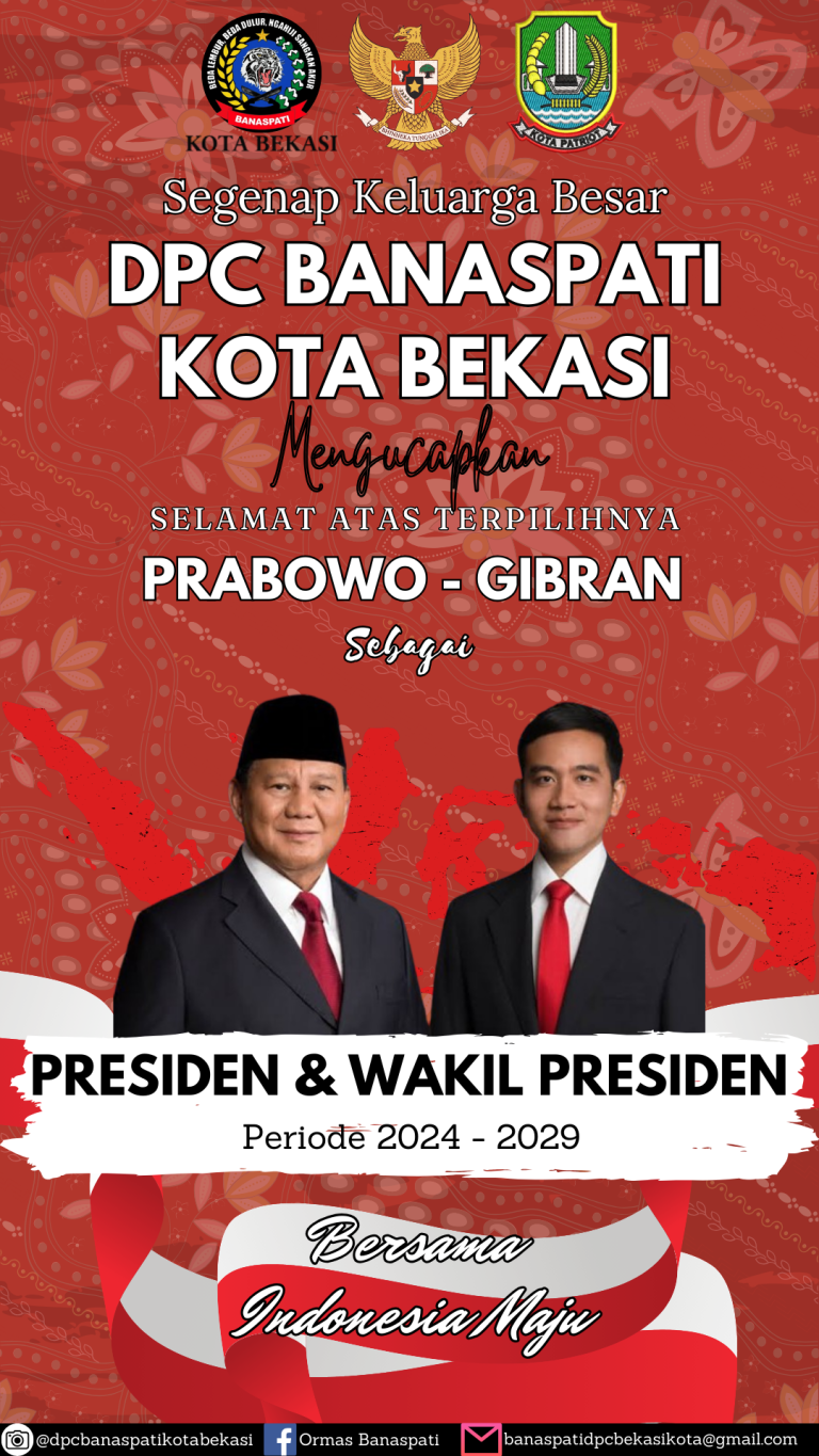 Ketua DPC BANASPATI Kota Bekasi Sampaikan Selamat Untuk Prabowo-Gibran