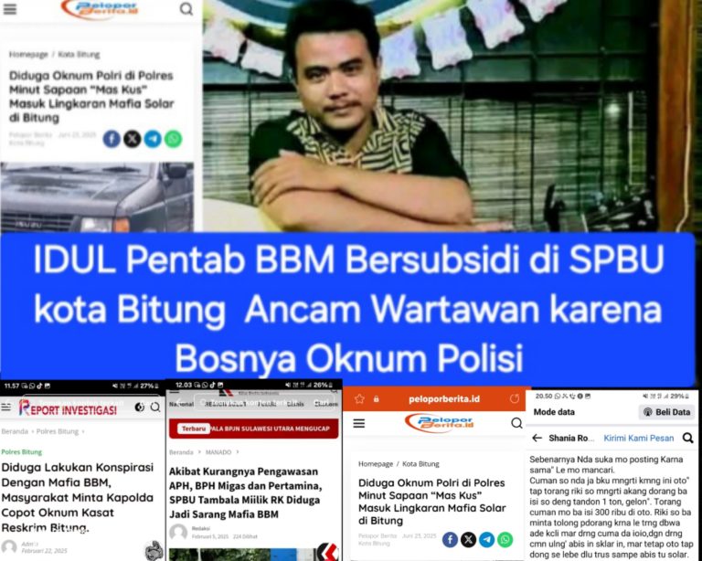 IDUL THALIB Pelaku Kegiatan BBM Ilegal Akan Diproses Ke Polda Dengan Laporan Pengancaman Dan Pencemaran Wartawan