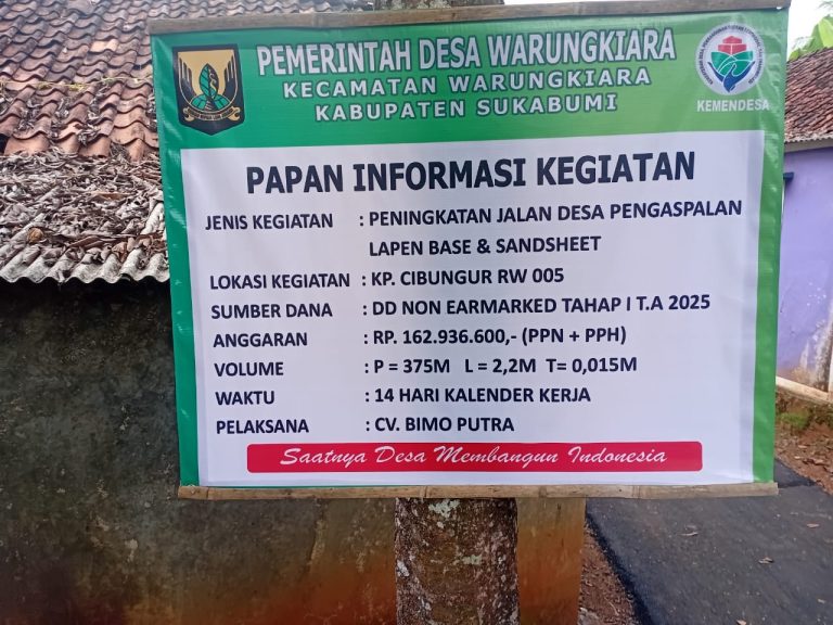 Jalan Desa Warung Kiara di Kampung Cibungur Sudah Diaspal, Warga Mulai Nikmati Hasil Pembangunan